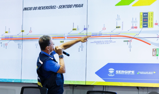 Governo de Sergipe lança faixa reversível na Rodovia Inácio Barbosa para otimizar fluxo no litoral sul