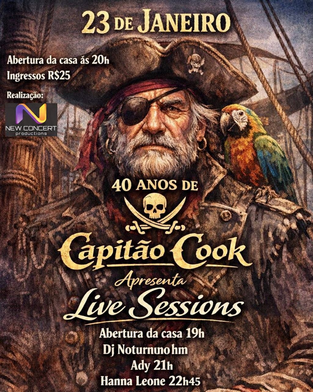 Capitão Cook celebra 40 anos nesta sexta-feira, 23, com a festa Live Sessions