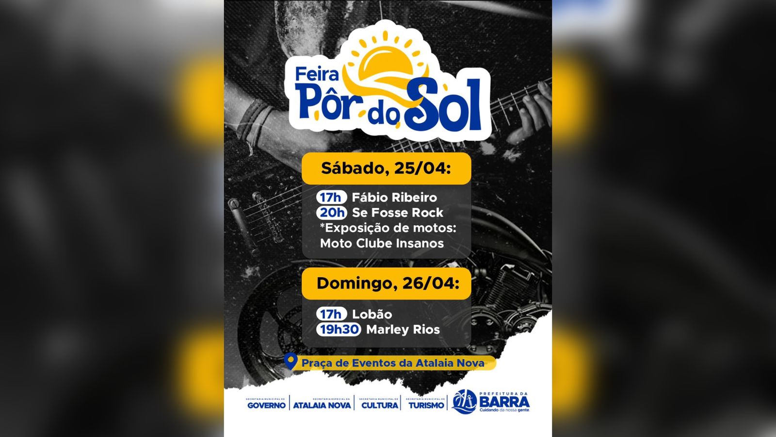 Feira Pôr do Sol acontece neste final de semana na Atalaia Nova com mistura de ritmos e exposição de motos