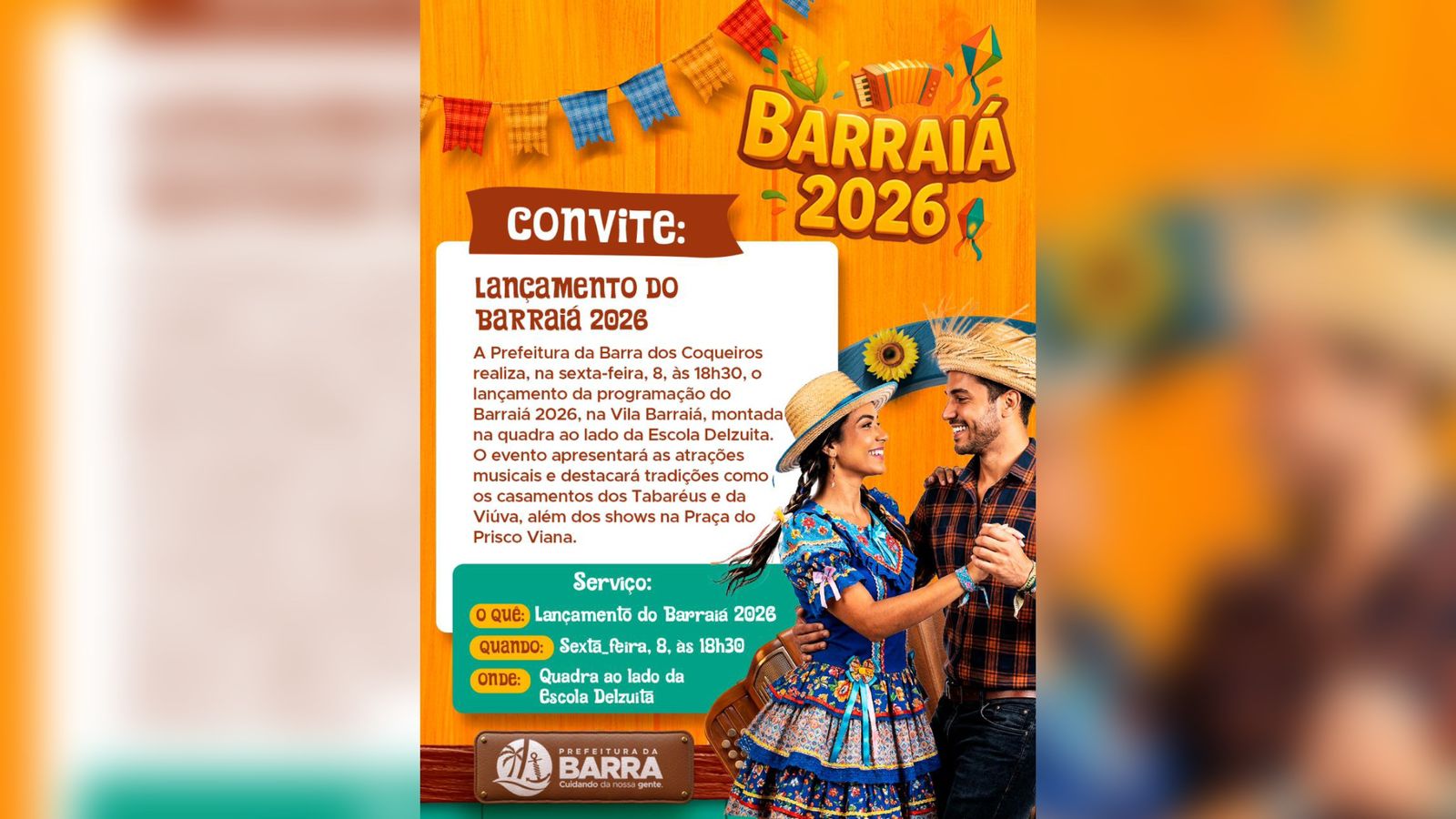 Barra dos Coqueiros vai lançar programação do Barraiá 2026 com muita tradição e forró