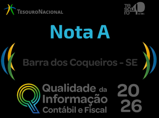 Barra dos Coqueiros garante Nota A do Tesouro Nacional em qualidade da informação contábil e fiscal
