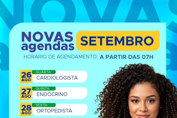 Secretaria de Saúde divulga calendário de agendamento de consultas especializadas para setembro