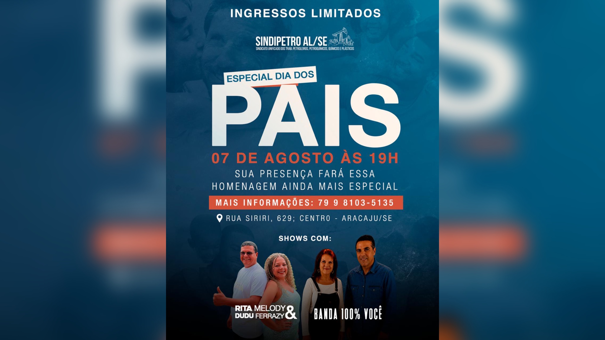 Especial de Dia dos Pais do Sindipetro AL/SE terá música ao vivo e homenagem nesta sexta-feira