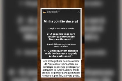 Na reta final da disputa pelo Senado, assessoria de Alessandro Vieira expõe o medo da derrota nas urnas