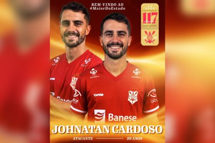 Sergipe anuncia a contratação do atacante Johnatan Cardoso para a temporada